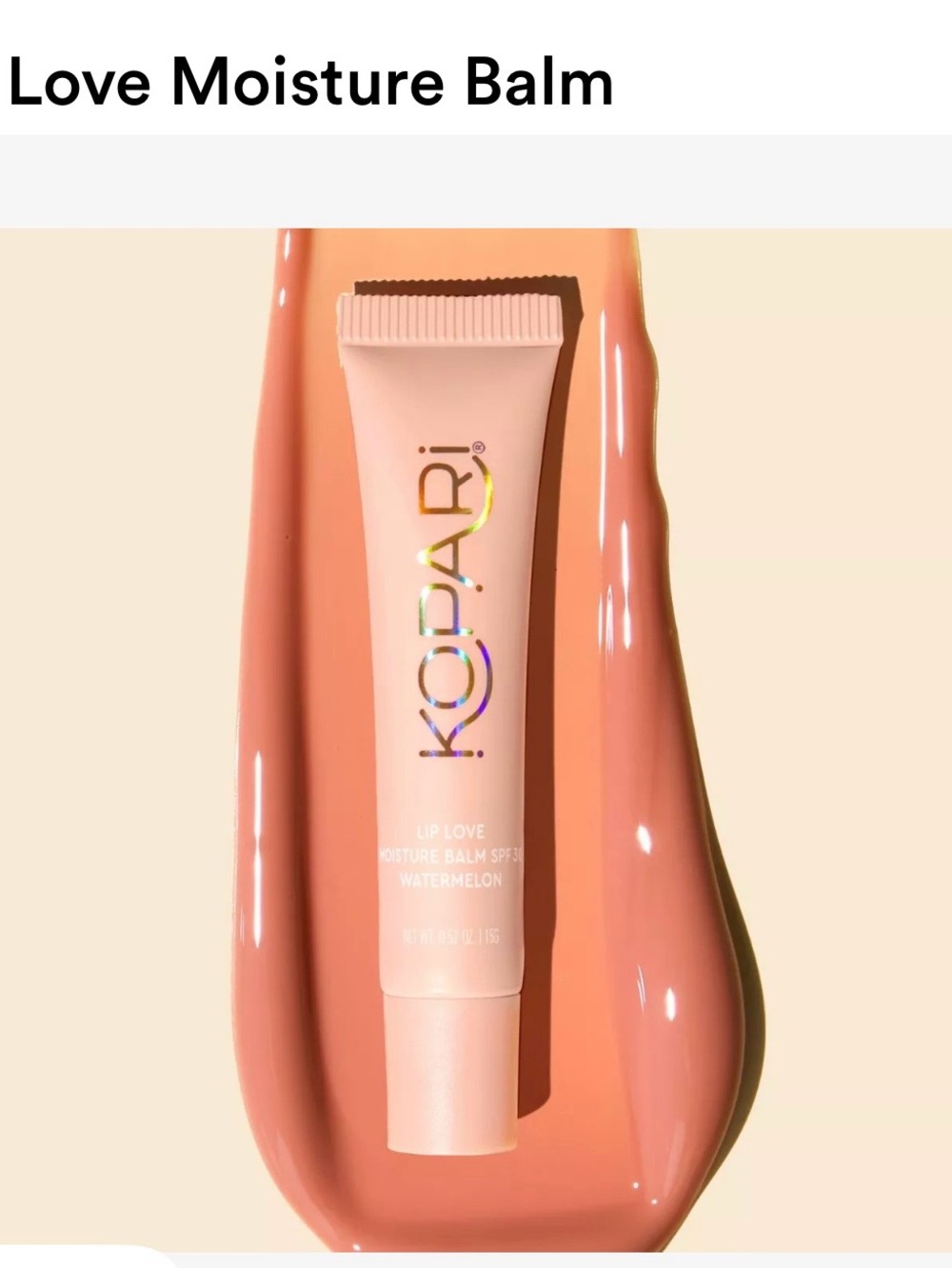 Kopari Lip Love Moisture Balm — Peachy Pink